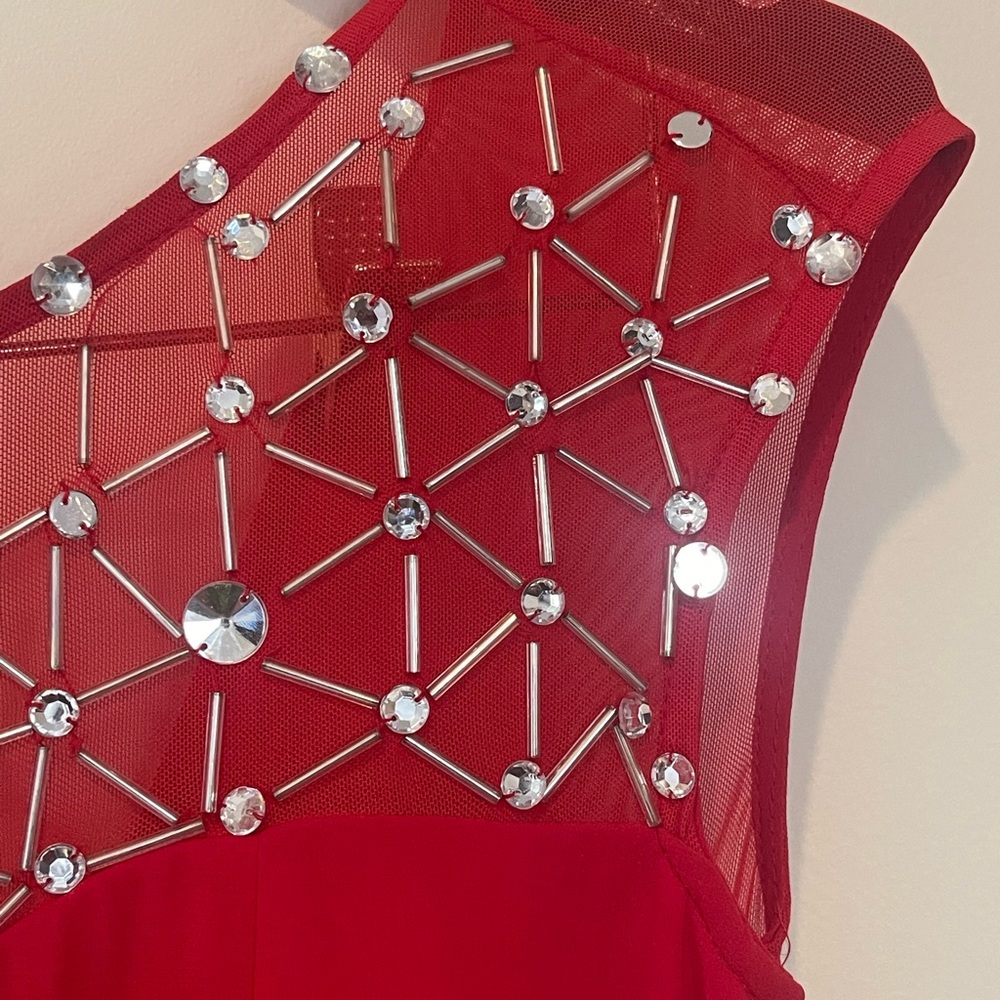 Red rhinestone evening gown